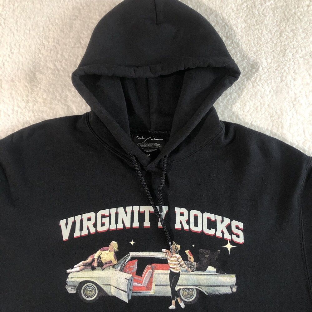 Danny Duncan Virginity Rocks Hoodie Sweatshirt Mens M Black Classic Car 50s 60s - Picture 3 of 9